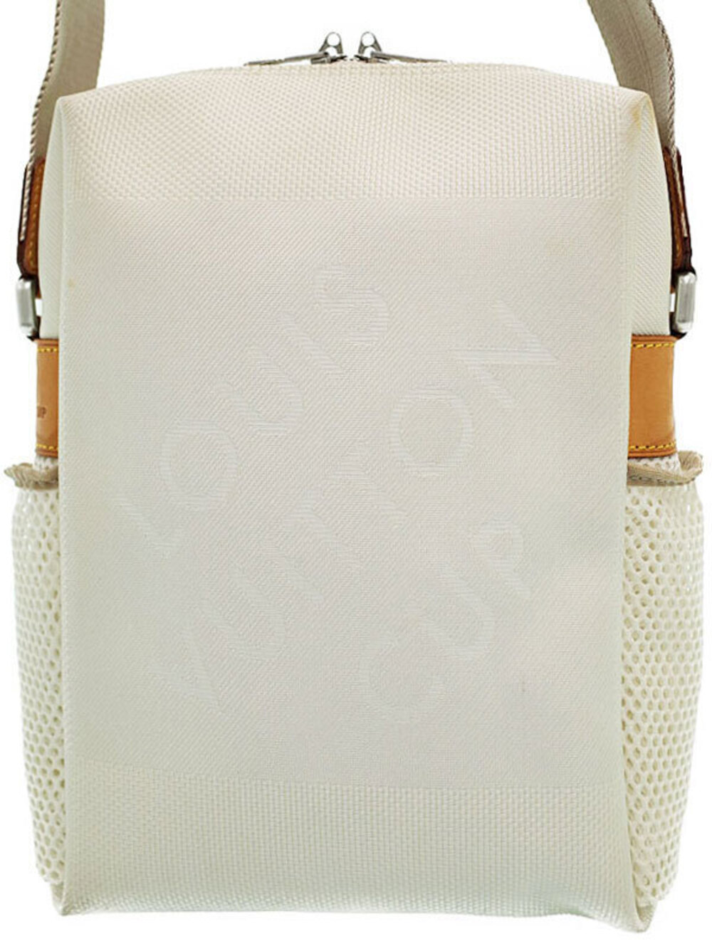 Louis Vuitton Damier Geant Weatherly Shoulder Bag Canvas Leather Silver